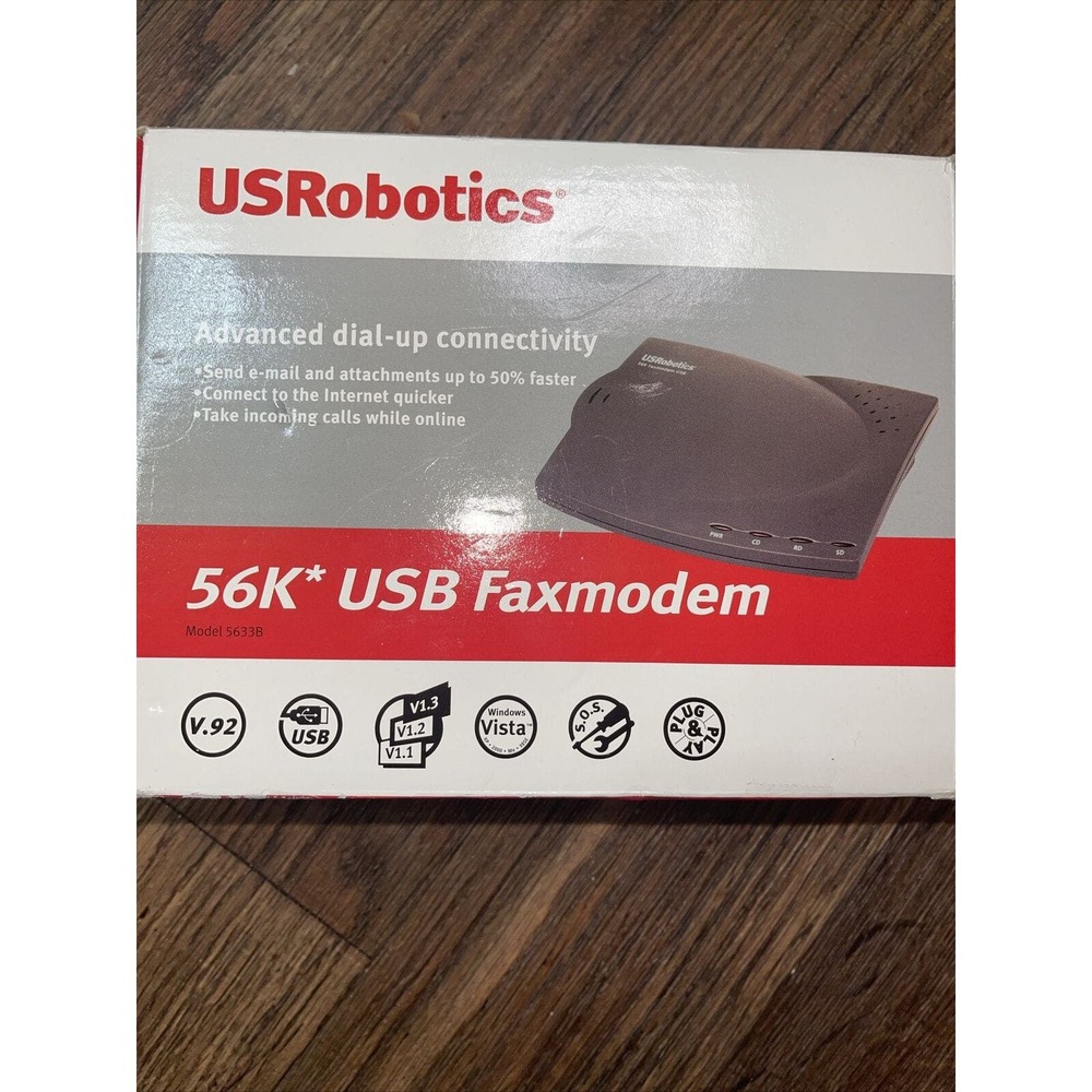 1 x New USRobotics 5633B 56k* USB FAXMODEM